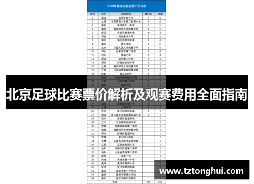 北京足球比赛票价解析及观赛费用全面指南